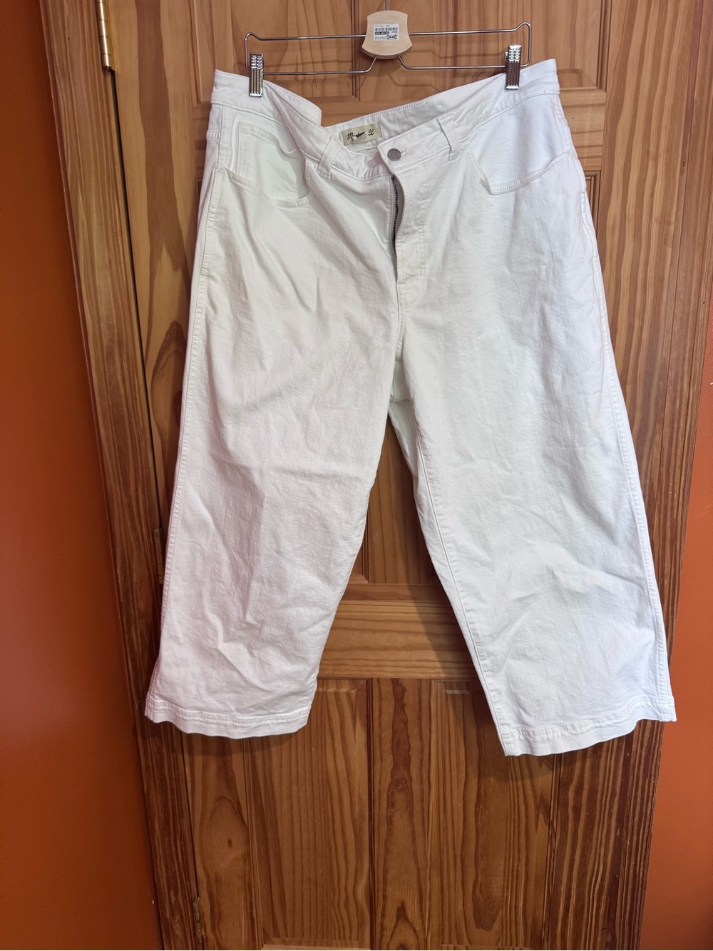 Madewell White Wide-Leg Cropped Jeans